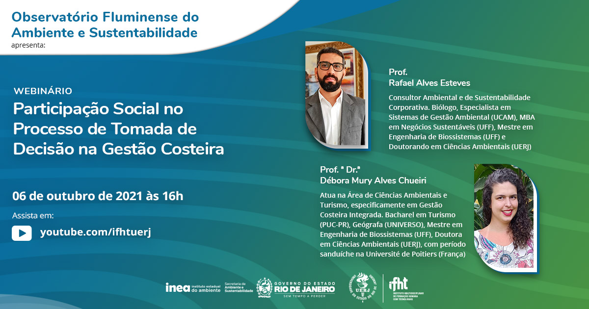 WEBINÁRIO -Participação Social no Processo de Tomada de Decisão na Gestão Costeira