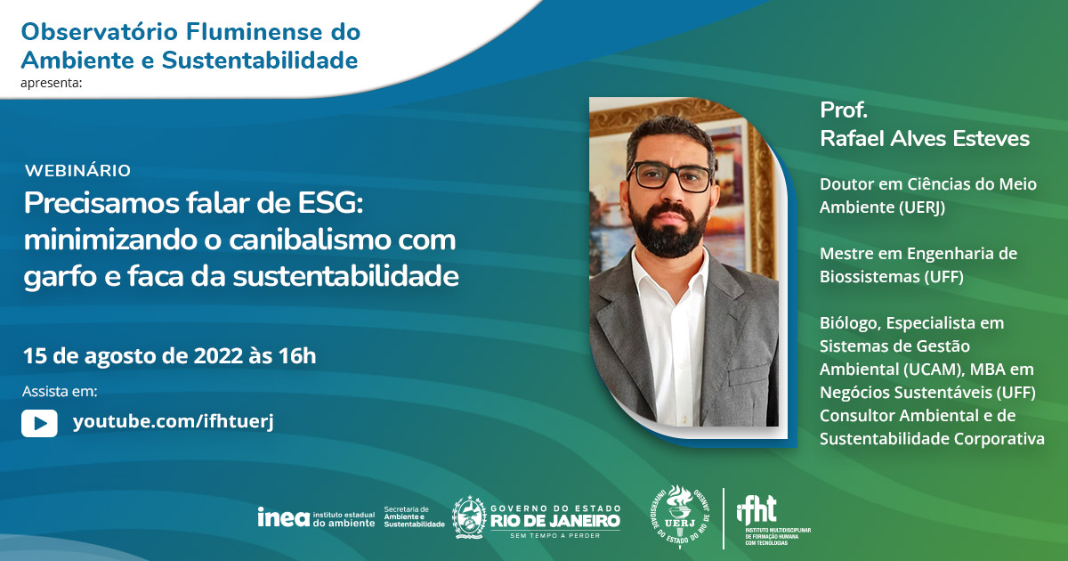 WEBINÁRIO - Precisamos falar de ESG: minimizando o canibalismo com garfo e faca da sustentabilidade ​